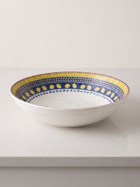 Furio Home Portugal Lemon Serving Bowl | 12.75” Hand-Painted Ceramic 12.75"